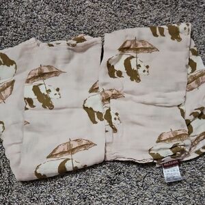 Milkbarn Pink And Brown Panda Burp Cloths